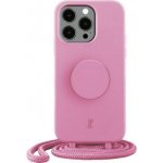 PopSockets x Just Elegance | na náhrdelník | na mobilní telefon iPhone 13 Pro | PopGrip | s odnímatelnou šňůrou | Držák na prsty I Pastelově růžové