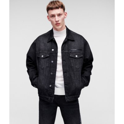 Karl Lagerfeld Denim Jacket černá – Zboží Mobilmania