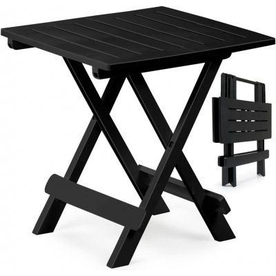 I.P.A.E-Progarden Garten 192920 Sklápěcí stolek z umělé hmoty, kempinkový stolek 45x43x50cm černý – Zboží Mobilmania