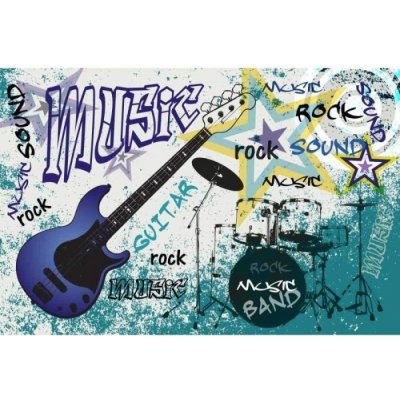 Dimex MA-5-0323 Samolepicí vliesová fototapeta na zeď Modrá kytara rozměry 375 x 250 cm – Zboží Mobilmania