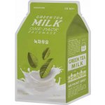 A'Pieu Green Tea Milk One-Pack zklidňující jednorázová bavlněná maska s extrakty mléka zeleného čaje a vilínu 21 g – Zboží Dáma