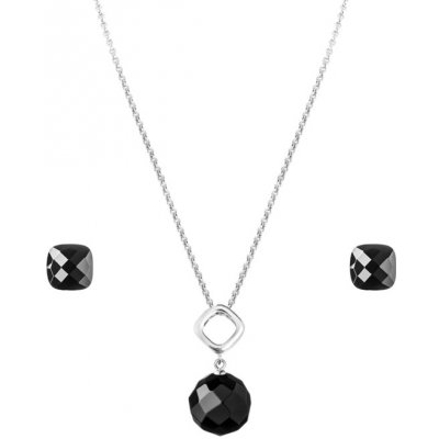 Gaura Pearls stříbrná souprava šperků s černým onyxem Danielle SK16307PMS20450E černá