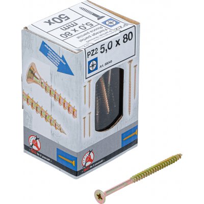 BGS Diy BGS 88049, Víceúčelové šrouby | křížové PZ2 | 5,0 x 80 mm | 50 ks – Hledejceny.cz