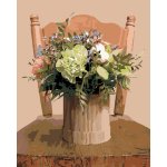 ZUTY Malování podle čísel KYTICE V LEPENKOVÉ VÁZE NA ŽIDLI 40 x 50 cm – Zboží Mobilmania