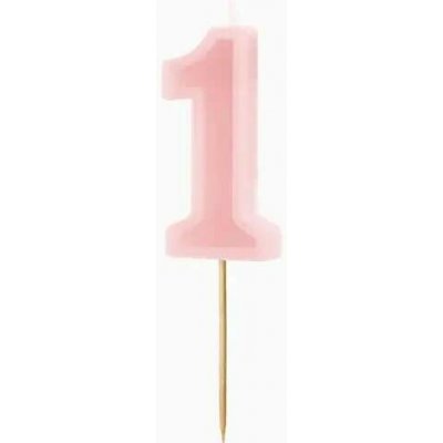 Oh Yeah Party Dortová svíčka pastelově růžová číslo 1 – Zboží Dáma