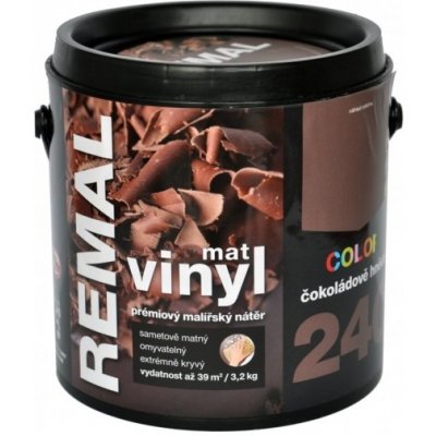 Barvy A Laky Hostivař Remal Vinyl Color mat, prémiová malířská barva, omyvatelná, 240 čokoládově hnědá, 3,2 kg