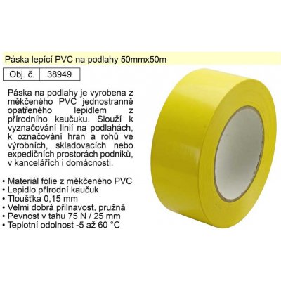 Levior trasovací páska 50mm x 50 m žlutá – Hledejceny.cz
