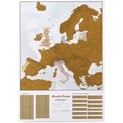 Maps International Stírací mapa Evropy Scratch