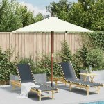 44533 vidaXL Zahradní slunečník s dřevěnou tyčí 150 x 200 cm pískový – Hledejceny.cz