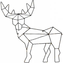 LED vánoční světelná dekorace na zeď ve tvaru jelena CUPID 3,54W 59xLED 3xAA časovač Polar CUPID 701-38