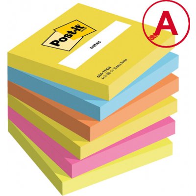 Samolepicí bloček, energetik, 76x76 mm, 6x100 listů, 3M POSTIT – Zboží Dáma