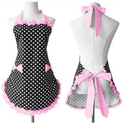 Cakesicq Kuchyňská zástěra černo růžová – Zboží Mobilmania