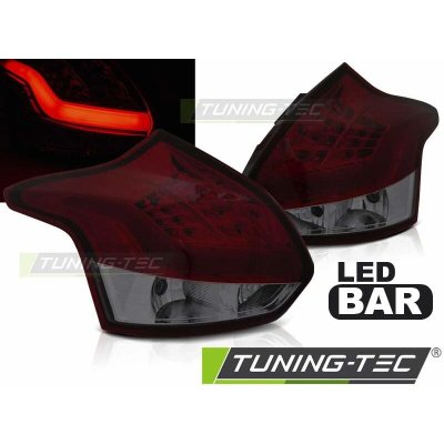 Zadní světlomety, lampy Ford Focus 3, 2011-2014, hatchback, LED BAR červená, kouřová – Hledejceny.cz