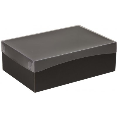 Dárková krabice s průhledným víkem 300x200x100 mm, černá – Zboží Mobilmania