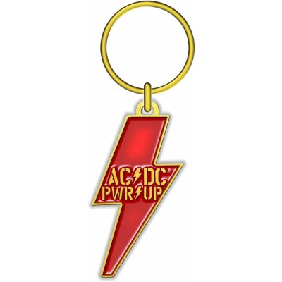 Přívěsek na klíče AC/DC kovový PWR-UP RO7740 červená/žlutá