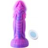 Vibrátor HiSmith HSA99 Dream Sky Monster Series Curved Giant Suction Dildo with Vibrations 20.3cm Pink Purple