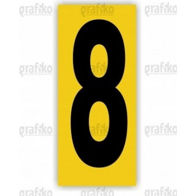 Grafiko | číslice 8 - Text obrázku 1 ks 80x186mm, Materiál Samolepící PVC folie, Rozměr 1ks 80x186mm – Sleviste.cz