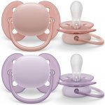 Avent SCF091/31 Dudlík Ultra Soft růžová/fialová – Zboží Dáma