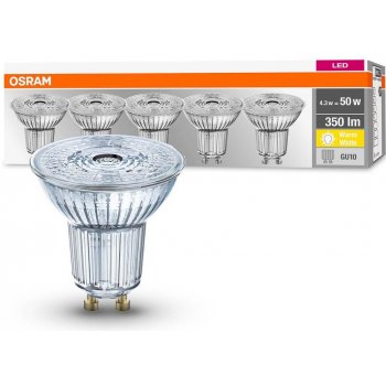 Osram sada 5x LED žárovka GU10, PAR16, 4,3W, 350lm, 2700K, teplá bílá