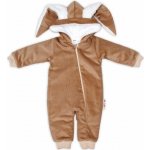 Baby Nellys Manšestrová kombinézka overálek s kožíškem Cute Bunny béžová – Hledejceny.cz