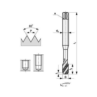 Bučovice Tools Závitník strojní M5x0,8 HSSE ISO1 (4H) šroubová drážka 35° ČSN 22 3044 - BU164-050 – Zboží Mobilmania