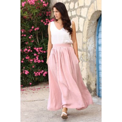 Lotika Autorská česká maxi sukně Lotika 100% len Premium quality 1041299 – Zboží Mobilmania