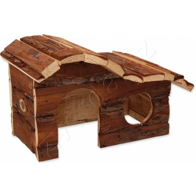 Small Animal Domek kaskada dřevěný s kůrou 26,5 x 16 x 13,5 cm