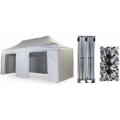 TENTino BIG HEXAGON EXTREME EXTRA HIGH ROOF 4x8 m 5A - ŠEDÁ – Hledejceny.cz