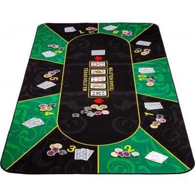 Garthen Skládací pokerová podložka, zelená/černá, 160 x 80 cm DS84569126 – Zboží Dáma