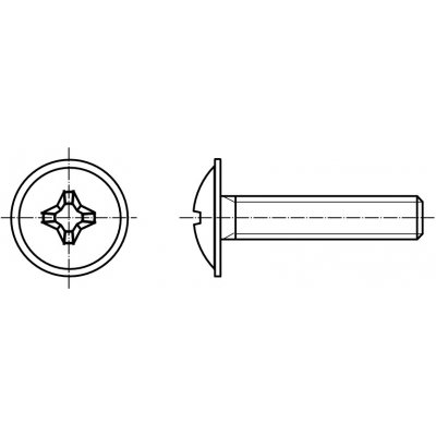 PROFISTYL DIN 967 šroub s okrasnou půlkulatou hlavou a límcem, s křížovou drážkou pozink Varianta: DIN 967 šroub okrasný s límcem ZB M03x008 – Zboží Mobilmania