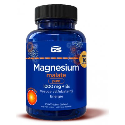 GS Magnesium malate pure 1000 mg + B6 110 tablet – Hledejceny.cz
