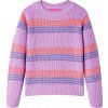 Dětský svetr VidaXL dětský svetr pruhovaný pletený šeříkový a růžový