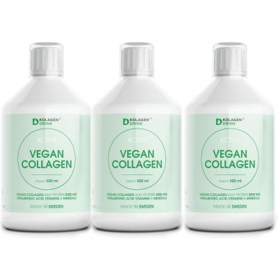 KolagenDrink Active Vegan Collagen kolagen pro vegany 3 x 500 ml