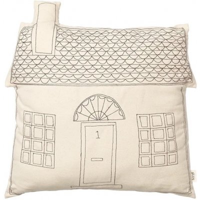 ferm LIVING Dekorativní polštář Abode Cottage Housekrémová 45 x 45 – Zboží Mobilmania