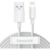 Flex kabel BASEUS kabel USB do Apple Lightning 8-pin 2,4A Simple Wisdom TZCALZJ-02 1,5 metru bílý 2 ks v sadě