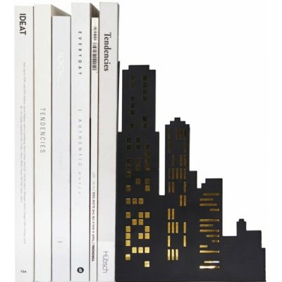 Balvi Knižní zarážka z lakovaného kovu černá – Zboží Dáma