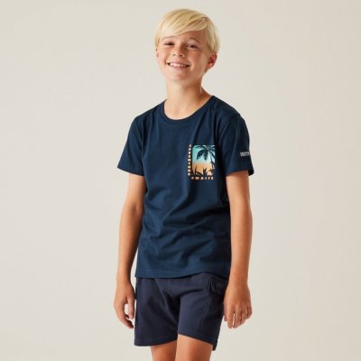 Dětské bavlněné tričko Regatta BOSLEY VIII tmavě modrá – Zboží Mobilmania