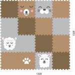 Vylen Minideckfloor puzzle podlaha 16 dílů beránek, lama, tuleň, méďa, tlapka – Sleviste.cz