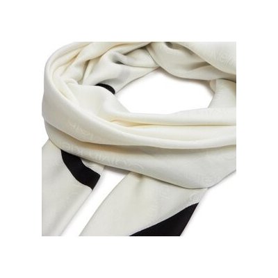 Calvin Klein šátek Aop Logo Jaquard Scarf 130X130 K60K611125 écru – Zboží Mobilmania