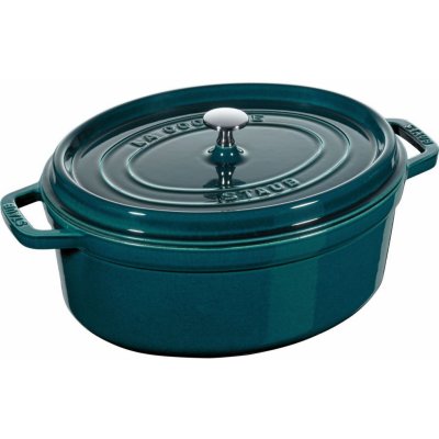 Staub Oválný litinový hrnec s poklicí Cocotte, mořská modř, 33 cm / 6,7 l 1103337 – Zboží Dáma