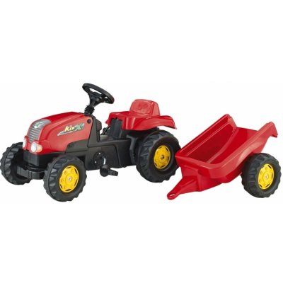 Rolly Toys Šlapací traktor Kid Case s vlečkou červený – Zboží Mobilmania