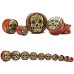 Šperky4U plug do ucha ze dřeva lebka PL01204-20 – Hledejceny.cz