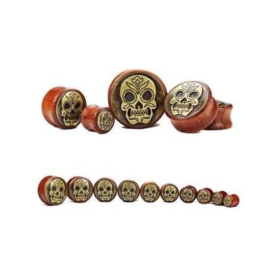 Šperky4U plug do ucha ze dřeva lebka PL01204-20 – Hledejceny.cz