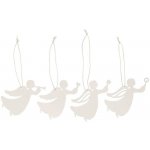 Papírové vánoční ozdoby anděl Ib Laursen SET 4ks bílé – Zboží Mobilmania