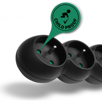 Connect IT prodlužovací kabel 230 V 6 zásuvek 5 m bez vypínače černá CES-1320-BK – Zbozi.Blesk.cz