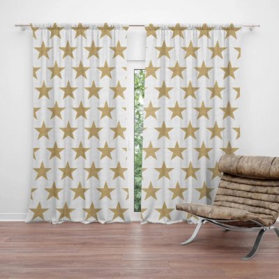 Sablio Závěs Zlaté hvězdy: 2ks 140x250cm – Hledejceny.cz