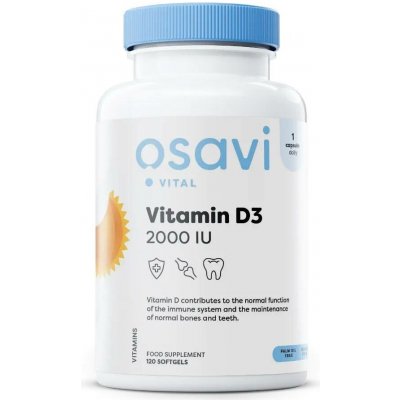 Osavi Vitamín D3 2000 IU 120 softgelových kapslí – Hledejceny.cz