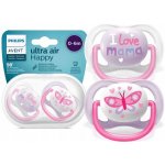 Avent šidítko bez BPA Ultra air noční 2 ks ve sterilizačním pouzdře růžová – Zbozi.Blesk.cz