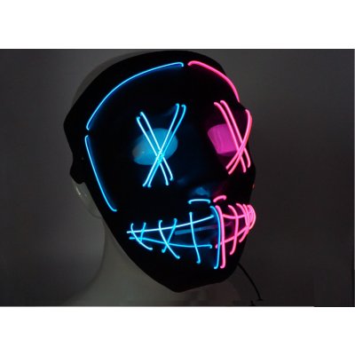 RAVEON Svítící maska Anarchy Rave | Modrofialová