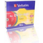 Verbatim DVD+RW 4,7GB 4x, slim case, 5ks (43297) – Hledejceny.cz